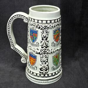 Vintage Colorful Crests Loyalty Trust Faith & Honor Ceramic Beer Stein